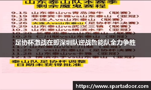 足协杯激战在即深圳队迎战鲁能队全力争胜